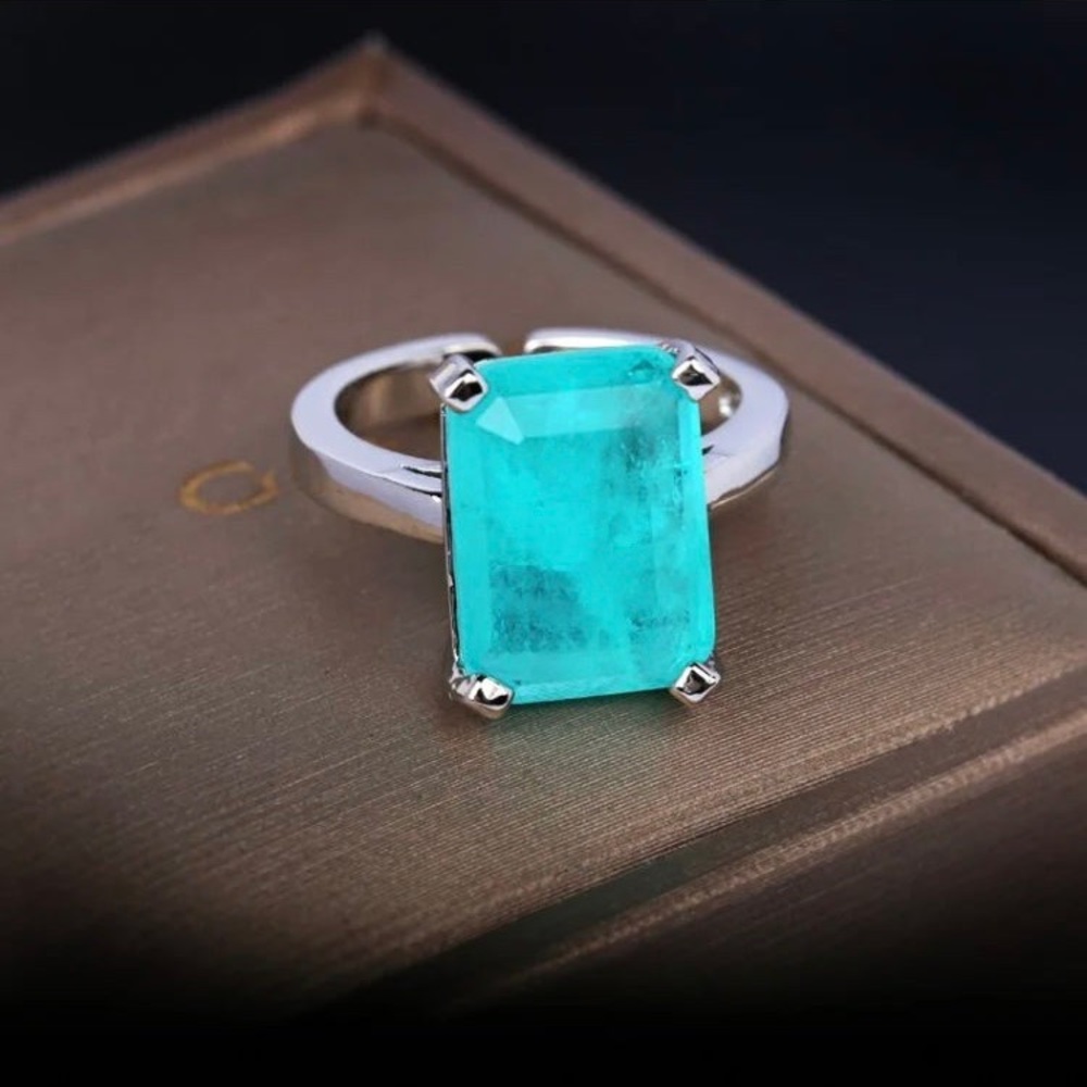 tourmaline 2 CT silver 925 stamped adjustable ring #547